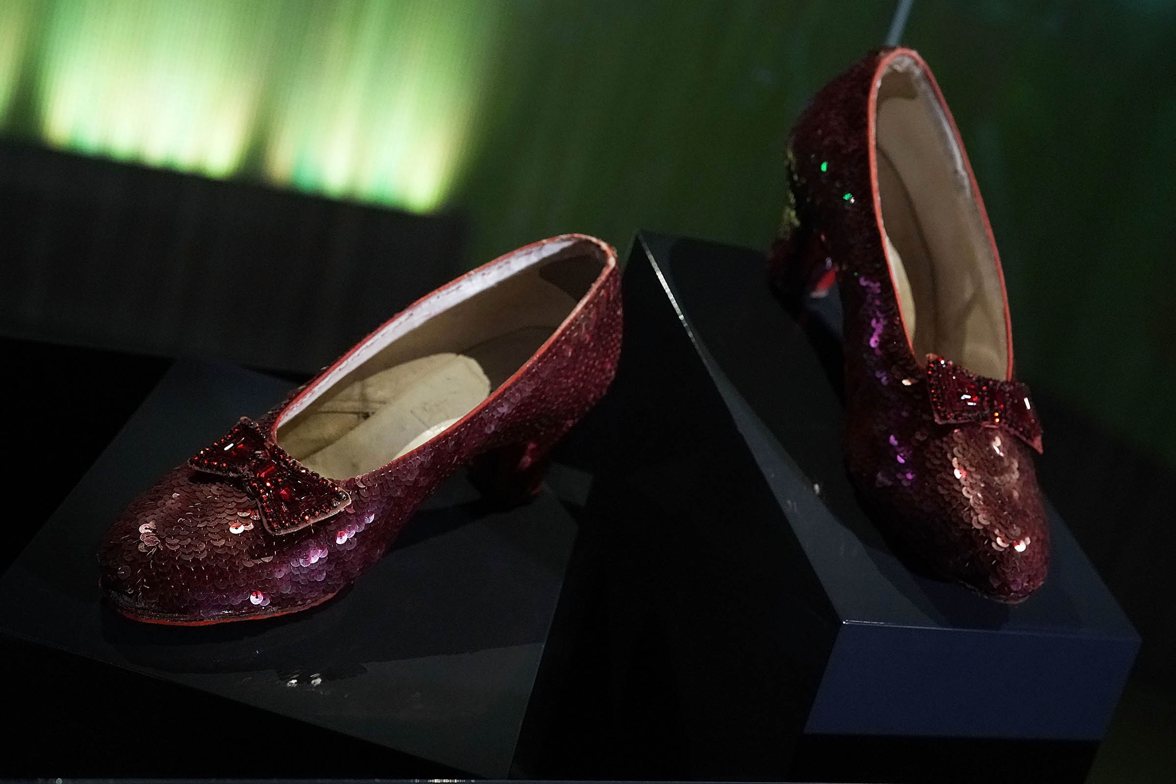 Stolen ruby slippers worn by Judy Garland in ‘The Wizard of Oz’ are auctioned for $28 million